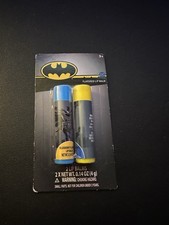 Batman Lip Balm Set - 1 Blueberry Flavored & 1 Bubble Gum Flavor 