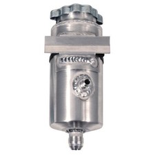 Aluminum Power Steering Reservoir 8x3 -6an Inlet -10an Outlet Horizontal Mount Aluminum Power Steering Reservoir 8x3 -6an Inlet -10an Outlet Horizontal Mount