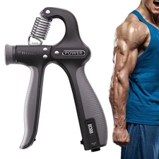 Hand Grip Strength Power Trainer Gripper Strengthener Adjustable Gym Exerciser