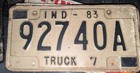 Vintage 1983 Indiana State License Plate Tag Authentic Mancave Garage Pub Decor  — photo 1