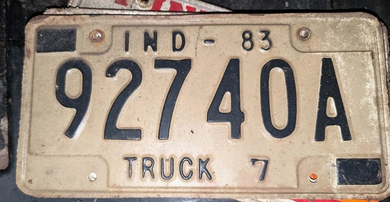Vintage 1983 Indiana State License Plate Tag Authentic Mancave Garage Pub Decor 