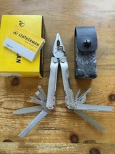 NOS Leatherman Super Tool 300 w/ Leather Sheath And Box