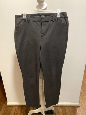Old Navy Women Grey Pants Pixie High Rise Slim Pocket Size 14 Office Casual 