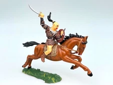 Hausser Elastolin Mounted Hun with Sword , 7cm Plastic. Nice 3rd Version!