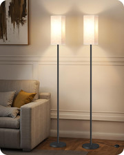 Set of 2 Floor Lamps for Living Room, Modern Tall Standing Lamps with Foot Sw...