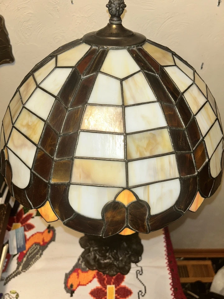 Tiffany Style Table Lamp and Night Light Stained Glass Desk Lighting 25" - Image 2 of 4