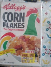 1992 Kellogg's CORN FLAKES 12 oz Larry Bird Superstar Cut-Out Cereal Box