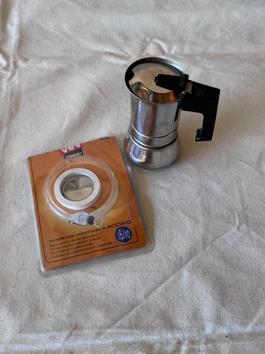 Vev Vigano 1 Cup Espresso Coffee Maker Inox 18/10 Stainless Made in Italy