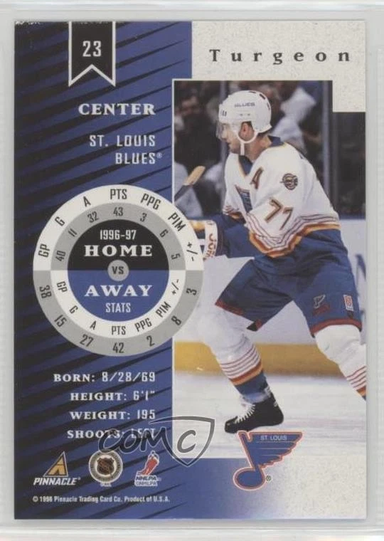 1997-98 Pinnacle Zenith Z-Silver Pierre Turgeon #23 HOF - Image 2 of 2