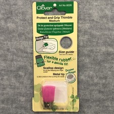 Clover Protect Grip Thimble Medium 6026 Flexible Rubber Scallop Design