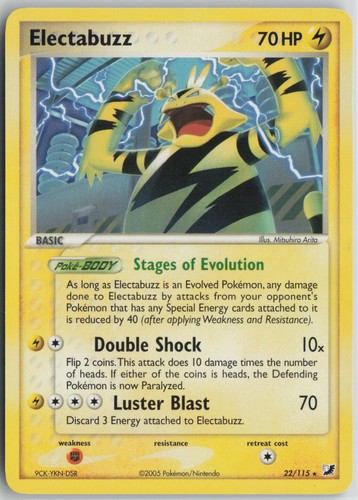 Electabuzz 22/115 Rare Unseen Forces Pokemon Near Mint