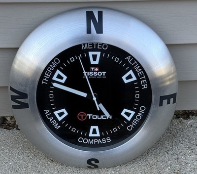 TISSOT T-TOUCH SWISS MADE VINTAGE DEALERS SHOWROOM WALL CLOCK RARE DISPLAY