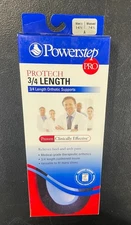 Power Step Protech 3/4 Length Insoles, Size A, Men 5/6.5, Women 7/8.5