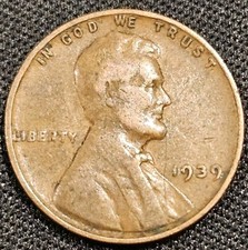 1939 Lincoln Wheat Cent Philadelphia Mint Circulated Free Shipping 1939 Lincoln Wheat Cent Philadelphia Mint Circulated Free Shipping