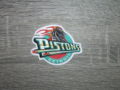#ad Detroit Pistons Retro Basketball Embroidered Iron On Patch 3quot; x 2.5quot; $5.25