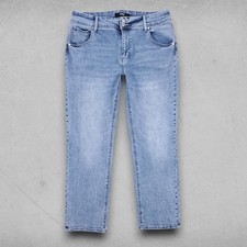 Hudson Jeans Women 12 Icy Blue Straight Leg Mid Rise Preppy Streetwear Casual