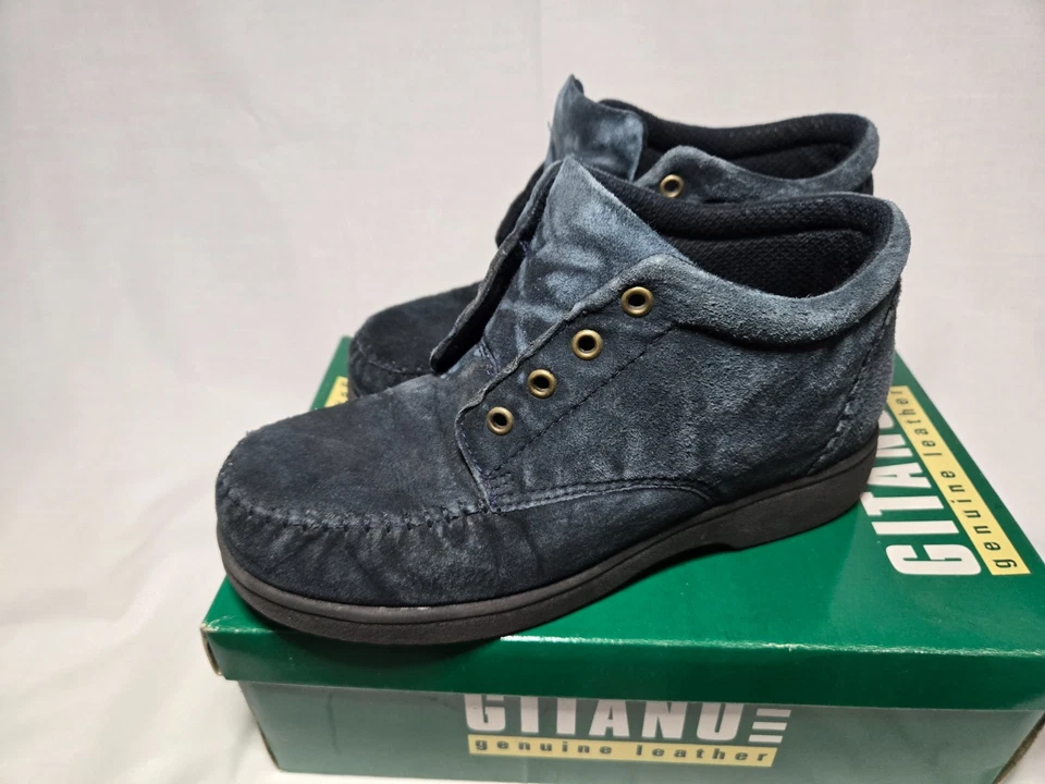 Mini botas vintage descoloridas Glory para mujer talla 7 azul descolorido diseño Connie Y2K Foto 4 de 4