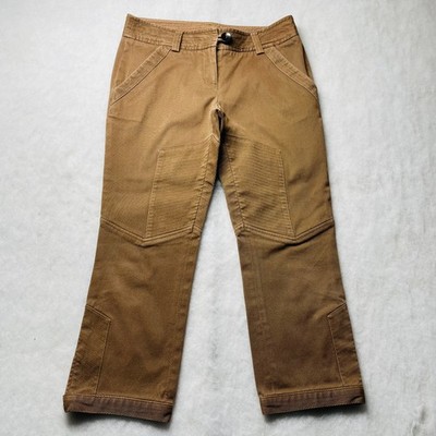 Y2K Diane von Furstenberg Camel Brown Cropped Utility Biker Panel Pants Size 6
