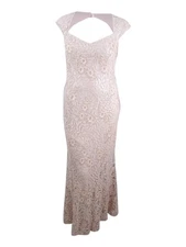 Lauren Ralph Lauren Women's Sequined Cutout-Back Gown (12, Blush) 190232821433