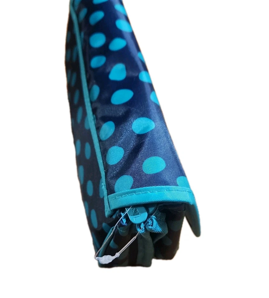 Trinta e uma estojo cosmético de viagem maquiagem com espelho em bolinhas azul/azul-petróleo - Imagem 3 de 4