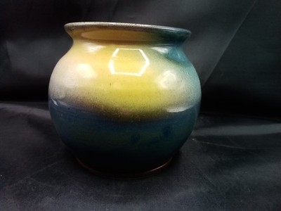 Studiokeramik blau gelb Farbverlauf Glasur Keramik Vase Mary Boardman ??