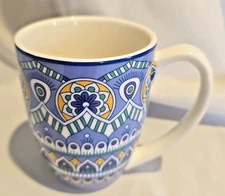 Vancasso Mandala Porcelain Coffee/Tea Mug Blue & Yellow
