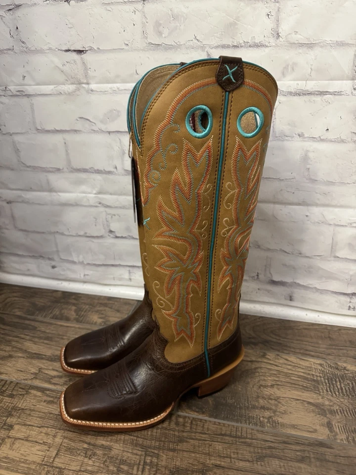 Botas vaqueras Twisted X para mujer 7B Buckaroo Western vaqueras WBKL010 marrón nuevas Foto 3 de 4