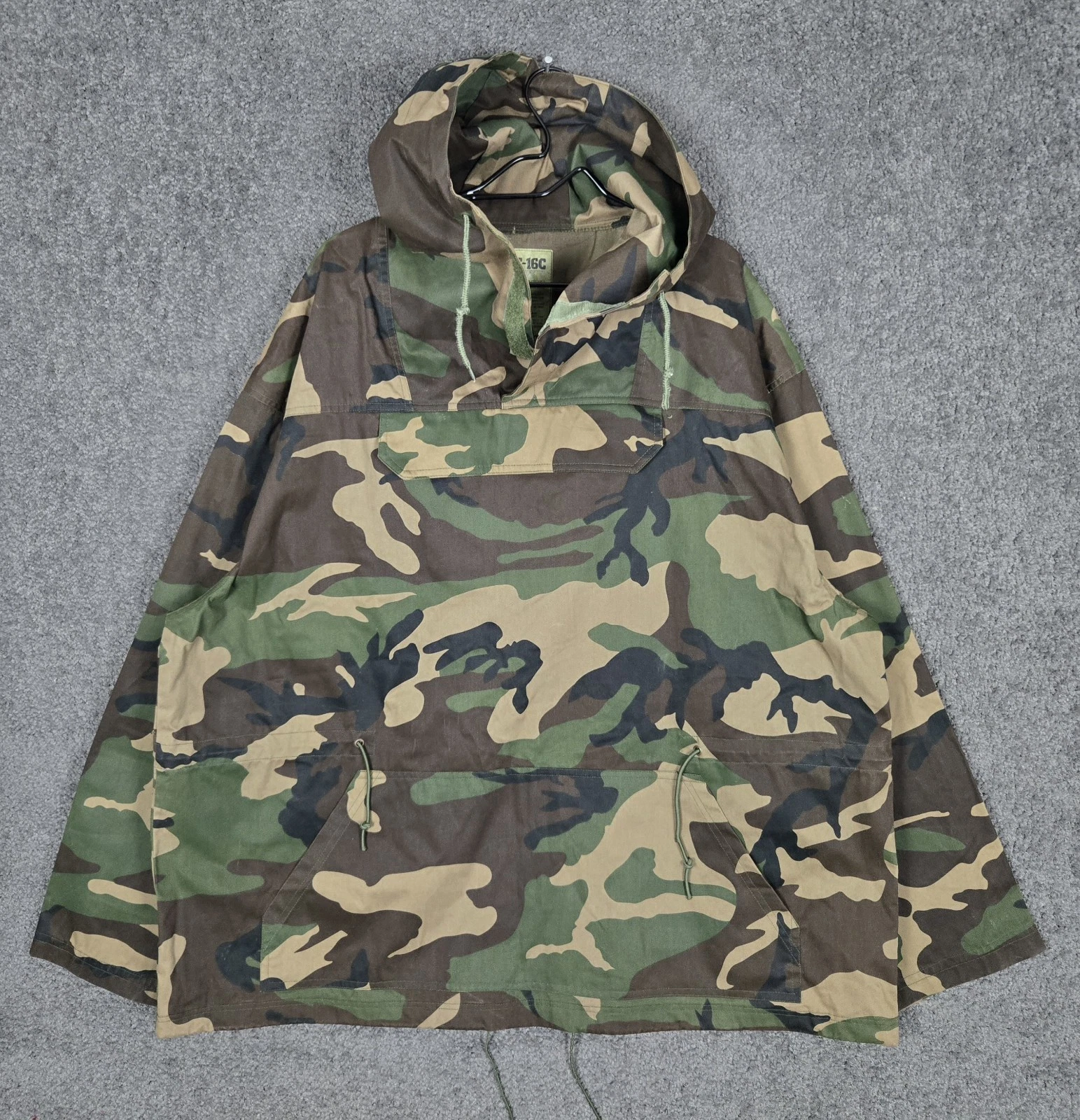 Vintage F-16C Military Anorak Jacket Mens 3XL Green Camo Storm Air Force Pilot