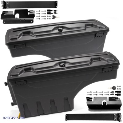 Pair Truck Bed Storage Tool Box Fit For 2007-19 Chevy Silverado GMC Sierra 1500