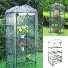 Image of 4 Tier Mini Greenhouse Walk In Grow Bag Green House PVC Cover Plastic Garden