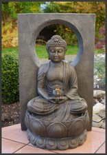 Brunnen / Zimmerbrunnen BUDDHA 58 cm ho. mit LED Licht Asiatika *NEU*