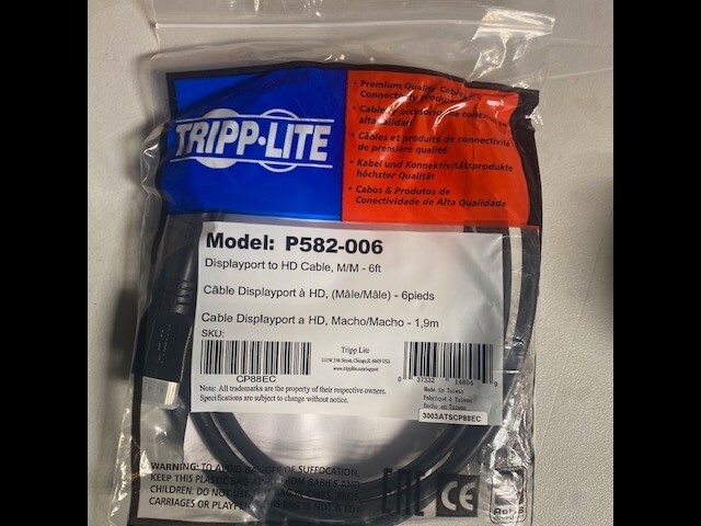 Tripp Lite P582-006 DisplayPort to HDMI Cable Adapter A/V 6ft