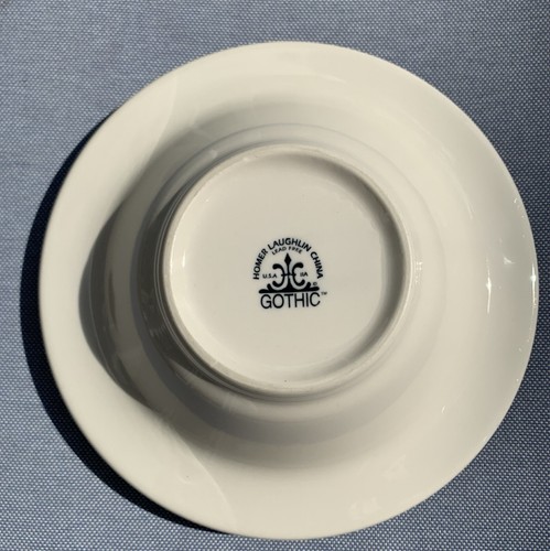 Homer Laughlin 2 China Gothic Rim Cereal Bowls 7 1/8” Ivory Lattice, Made in USA - Picture 5 of 12