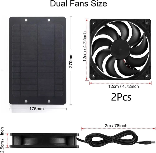 Solar Powered Exhaust Fan Solar Panel Fan 10W / 20W For Greenhouse Shed Attic - Picture 8 of 27