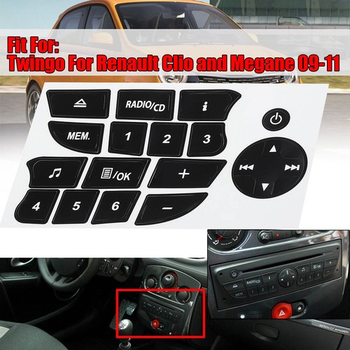 Car Radio CD Sticker Repair Worn Button Switch For Renault Megan Clio Megane - Picture 10 of 13