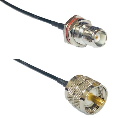 RFC100 TNC FEMALE BULKHEAD to PL259 UHF Male Coax RF Cable USA-Ship Lot
