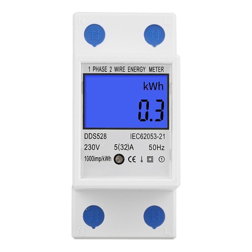 5‑32A 50Hz LCD Display Single Phase Energy KWh Meter DIN Rail Mounting DDS528 U - Picture 9 of 14