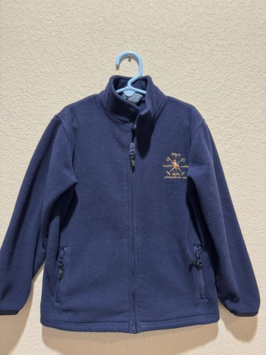 Polo Ralph Lauren Mock Neck Blue Fleece Jacket Boy Kid Logo Youth RLPC Size 6