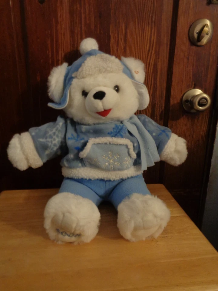 DANDEE 2008 РОЖДЕСТВО 18 «МЯГКАЯ ПЛЮШЕВАЯ КУКЛА ФИГУРКА СИНИЙ НАРЯД СНЕЖИНКА МЕДВЕДЬ ИГРУШКА - Изображение 3 из 4