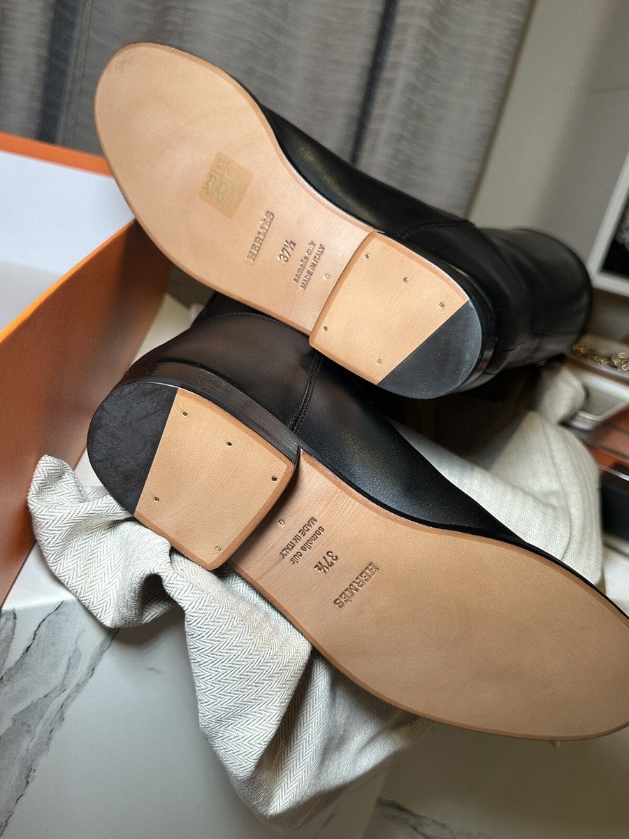 Hermes Jumping Boots Black Size 37.5 BRAND NEW 100