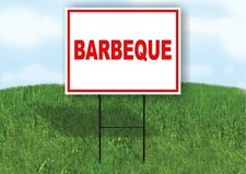 Barbeque RED Plastic Yard Sign ROAD SIGN with Stand