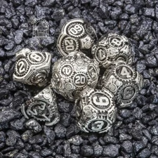 Sage's Artificer's Core Dusk Essence Metal Polyhedral Dice Set | Dnd Diceset