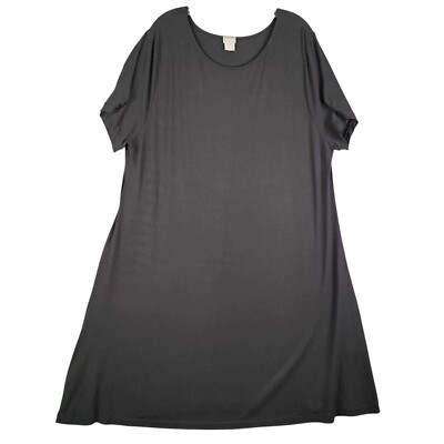 Chicos  Dress Women's Size 4 US 20 Black Stretch Knit SS Rayon