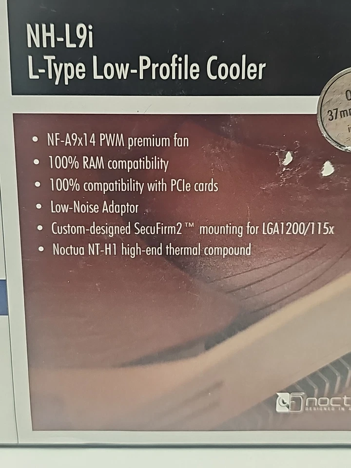 Noctua NH-L9i Low Profile CPU Cooler 92mm PWM Fan Aluminium Fins LGA1200 New - Image 2 of 4