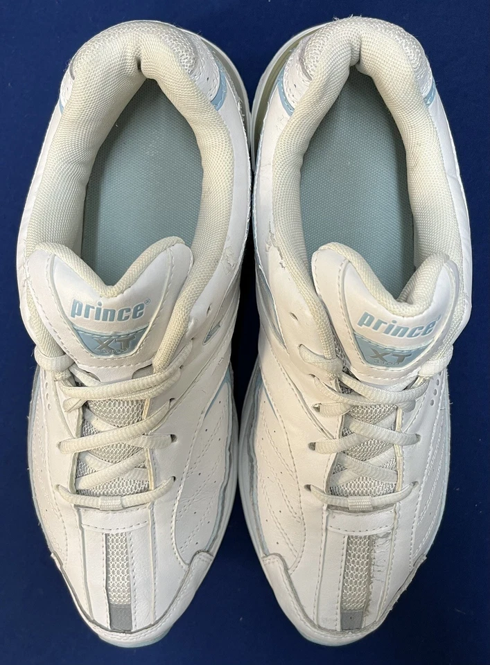 Prince XT3100 Womens Tennis Sneakers Court Shoes US 11 UK 9 Leather White & Blue - Image 4 of 4