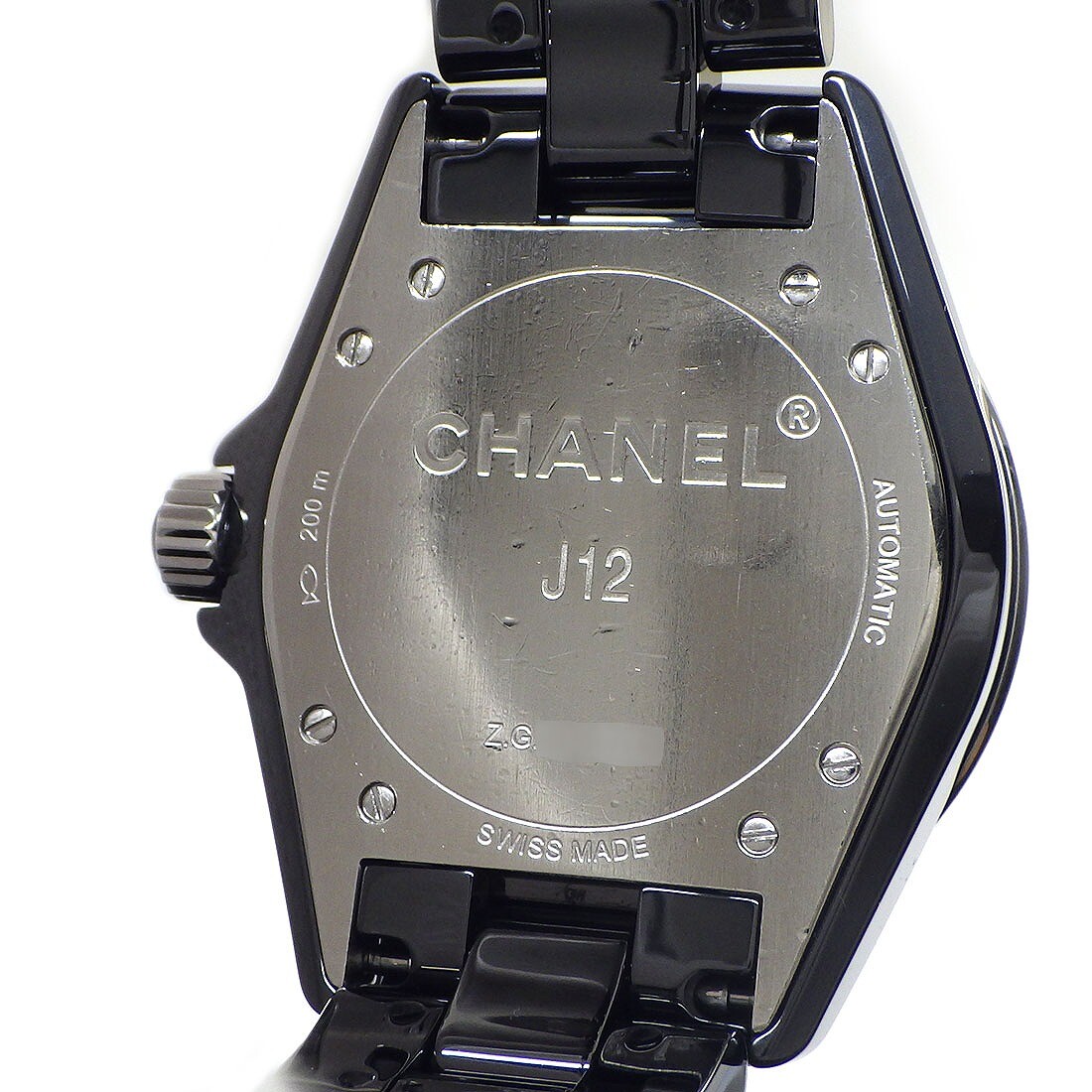 CHANEL Watch J12 H1626 12P Diamond Index Stainless Steel Black