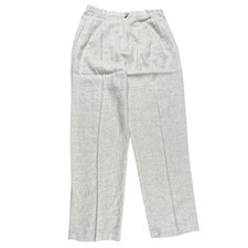 Vintage Linen Dress Pants Women's 10 USA Made Howard Wolf Plated Business Wide