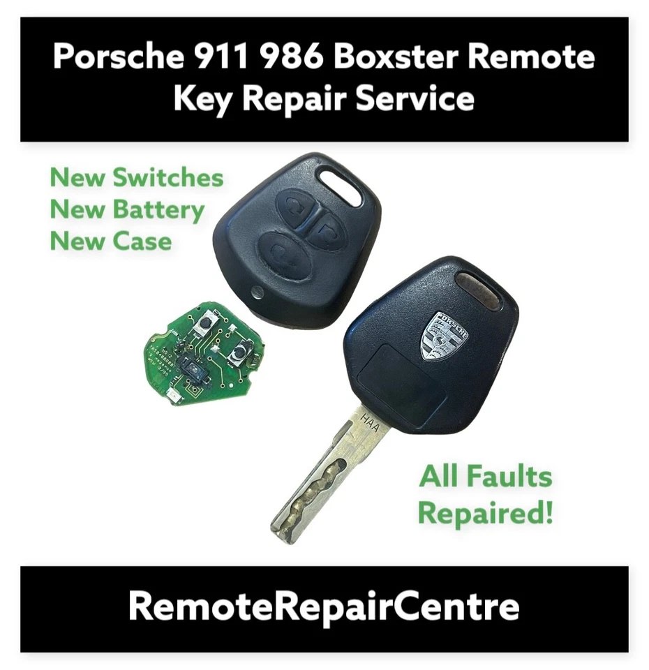Repair service for PORSCHE 911 996 BOXSTER S 986 3 button remote key fob repair