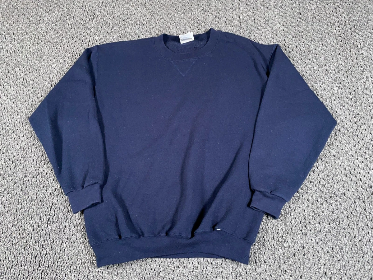 VTG 90s Discus Athletic Sweatshirt Adult Large Dark Blue Solid