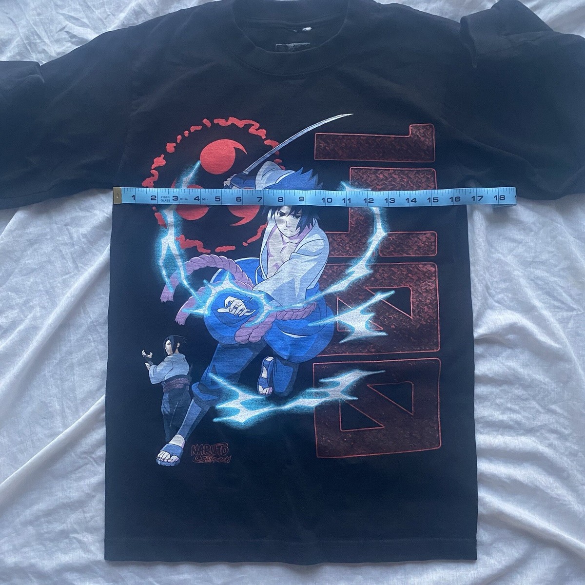 Maglietta Uomo Naruto Sasuke – Blu Navy, Cotone 100%, Taglia L, Manica Corta, Regular Fit